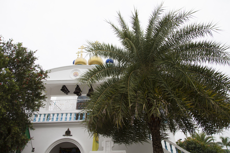 The orthodox church in tropics waits for the parishionersの写真素材