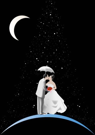 Bride and groomのイラスト素材