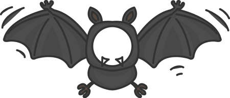 halloween bat cartoon face compositionのイラスト素材