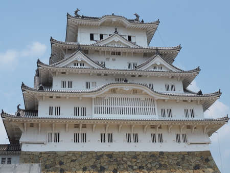 Himeji, Japan; 07 31 2019: Himeji castle view in Japan in summer.のeditorial素材