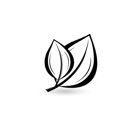 Isolated black leaf. Element for design. Vector illustrationのイラスト素材