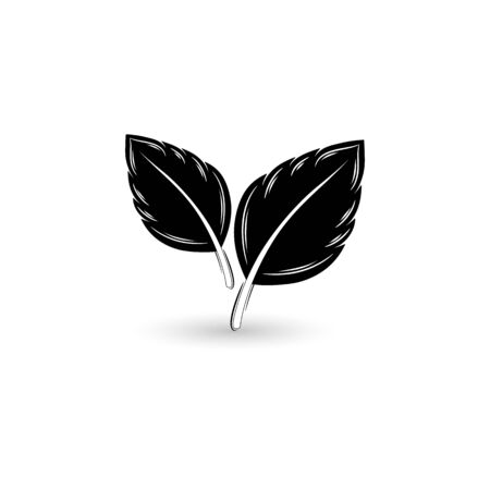 Isolated black leaf. Element for design. Vector illustrationのイラスト素材