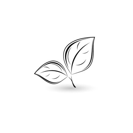 Isolated black leaf. Element for design. Vector illustrationのイラスト素材