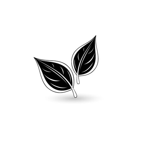 Isolated black leaf. Element for design.のイラスト素材