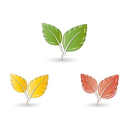 Set of leaves. Element for design. Vector illustrationのイラスト素材