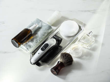 Grooming and shaving accessories for face careの写真素材