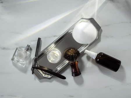 Grooming and shaving accessories for face careの写真素材