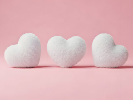 Valentine's day hearts on pink background for love and romance celebrationの素材