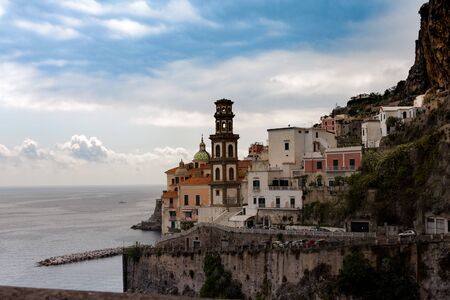 Italy, Campagnia region, Amalfi Coast. The town of Atrani. Italian holidaysの写真素材