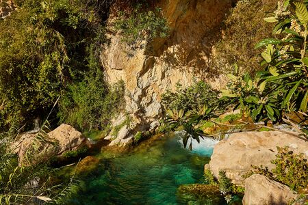 Beautiful Algar Waterfalls, Alicante Spainの写真素材