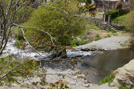 Trevelez Village in the Alpujarras Mountains, Granada Province, Andalusia, Spain - May 29, 2019: white city among nature.のeditorial素材