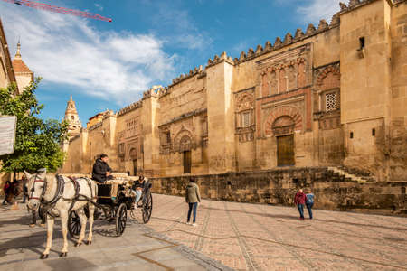 Horse carriage for tourists near the Great Mosque, now a Catholic cathedral. Cordoba, Spainのeditorial素材