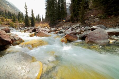 Beautiful mountain landscape. Suusamyr Valley, Kyrgyzstan. High quality photoの写真素材