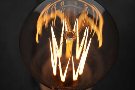 Edison retro lamp close-up. A good ideaの写真素材