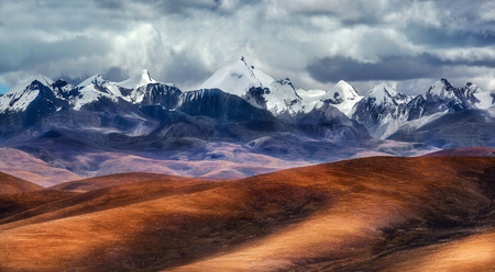 The snow capped mountainsの写真素材