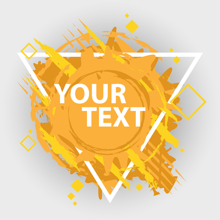 Grunge splash banner. Vector splatter labels with space for text. Grunge label.のイラスト素材