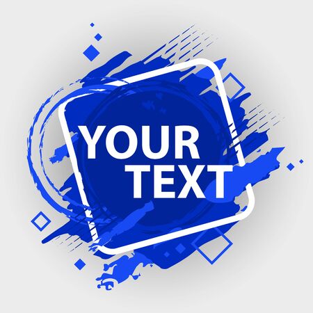 Grunge splash banner. Vector splatter labels with space for text.のイラスト素材