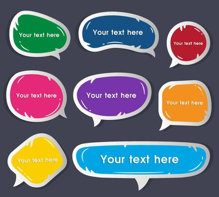 Set speech bubbles in hand drawn style.のイラスト素材