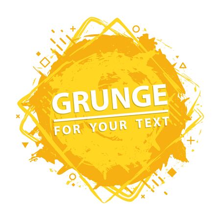 Vector abstract backgrounds with ink brush strokes and geometrical figure. Grunge border. Vector colorful paint splashes. Paint splat. Grunge frame with space for your text.のイラスト素材