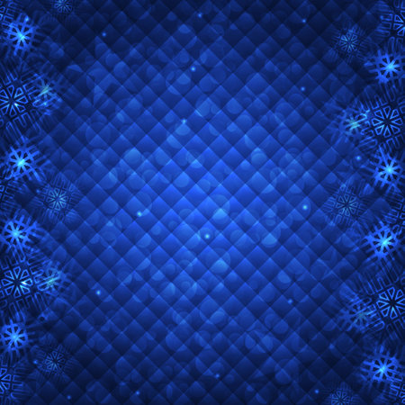 New Year background with space for your text. Winter frame with snowflakes. Christmas Greeting Card.のイラスト素材