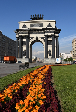 Triumphal arch in Moscow to celebrate the victory over Napoleonのeditorial素材