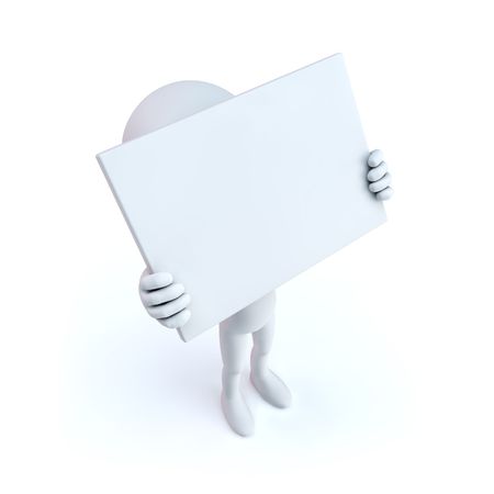 3D CHARACTER   BLANK BOARDの写真素材