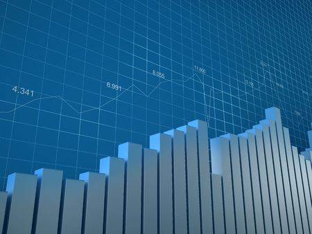 Chart and numbers (background with bargraphs, grid and numbers to use in reports, presentations)