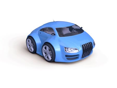Baby Coupe Series Front View  (Little Blue Tiny Isolated Concept Car)の写真素材