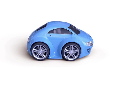 Baby Coupe Series Side View  (Little Blue Tiny Isolated Concept Car)の写真素材