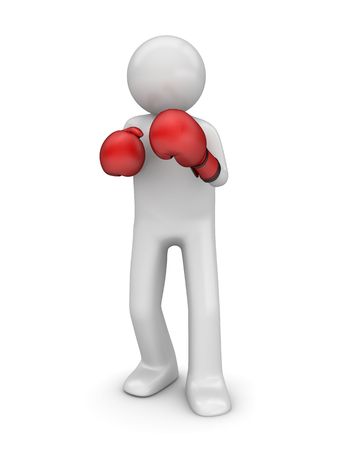 Defending in boxing (3d isolated characters sports series)の写真素材