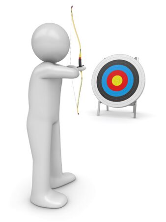 Archer aiming target (3d isolated characters sports series)の写真素材