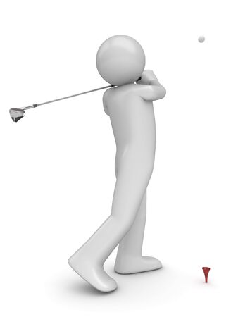 Golfman's stroke (3d isolated characters sports series)の写真素材