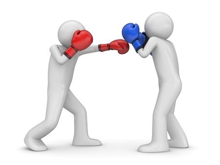Atack and defence in boxing! (3d isolated characters sports series)の写真素材