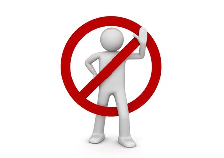 Don't do it - ghost busters style (3d isolated characters, business series)の写真素材