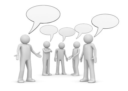 Conference / chat (3d isolated characters series)の写真素材