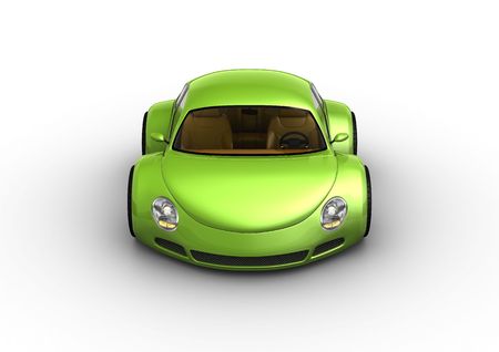 Smiling green car (baby cars series)の写真素材