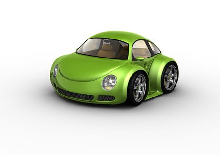 Green car (fancy 3d isolated cars series)の写真素材