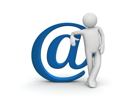 Mail me, man (3d isolated characters series)の写真素材