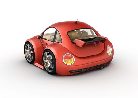 Red sport car (3d isolated on white background micromachines series)の写真素材