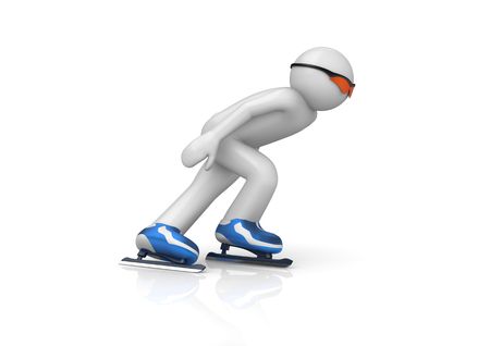 Skater (3d isolated characters on white background series)の写真素材