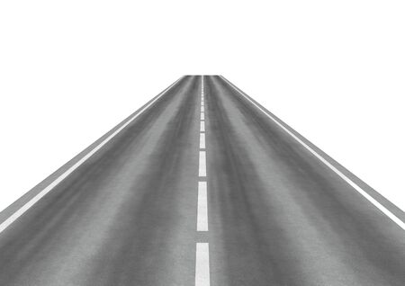Empty road (3d isolated workpieces on white background series)