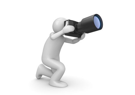 Photographer (3d isolated on white background characters series)の写真素材