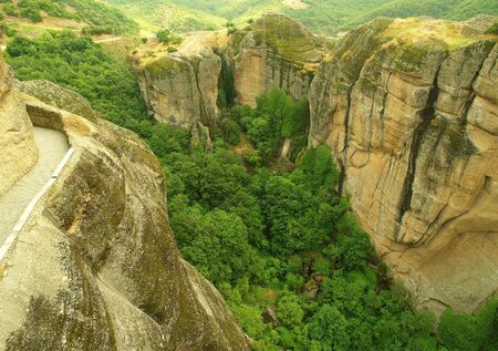 Mountain chasm in Greeceの写真素材