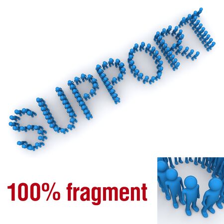 SUPPORT word mounted by tiny charactersの写真素材