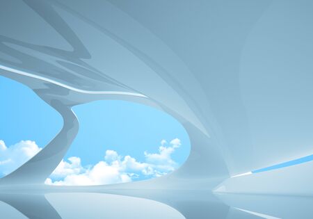 Conceptual future style interior. Plenty empty space to place your logo / text / product / people. One of a series. の写真素材