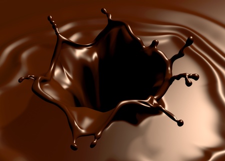 Astonishing chocolate splash. Clean, detailed render. Backgrounds series.の写真素材