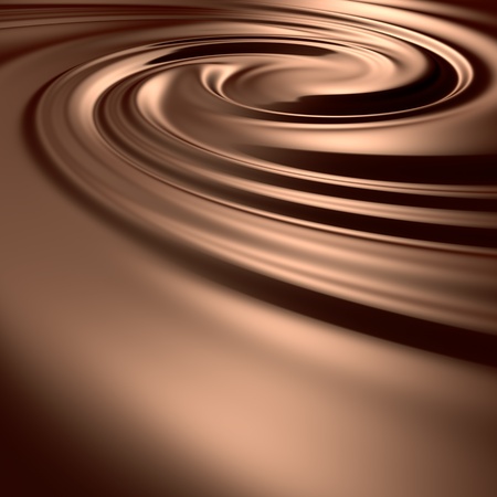 Astonishing chocolate swirl. Clean, detailed render. Backgrounds series.の写真素材