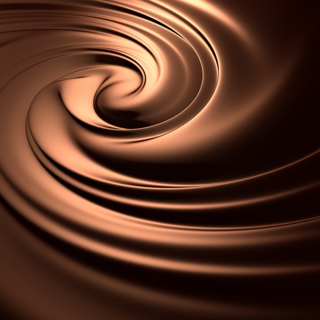 Astonishing chocolate swirl. Clean, detailed render. Backgrounds series.の写真素材