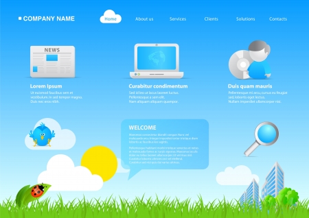 2011 modern website eco friendly business / cartoon stylish templateのイラスト素材