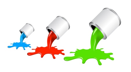 pouring paint from jar. Concept of stylish colorful design.のイラスト素材